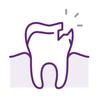 Broken tooth icon